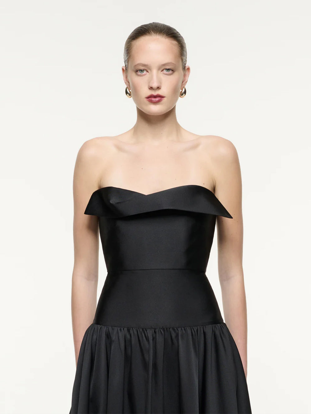 Strapless Taffeta Gown Black