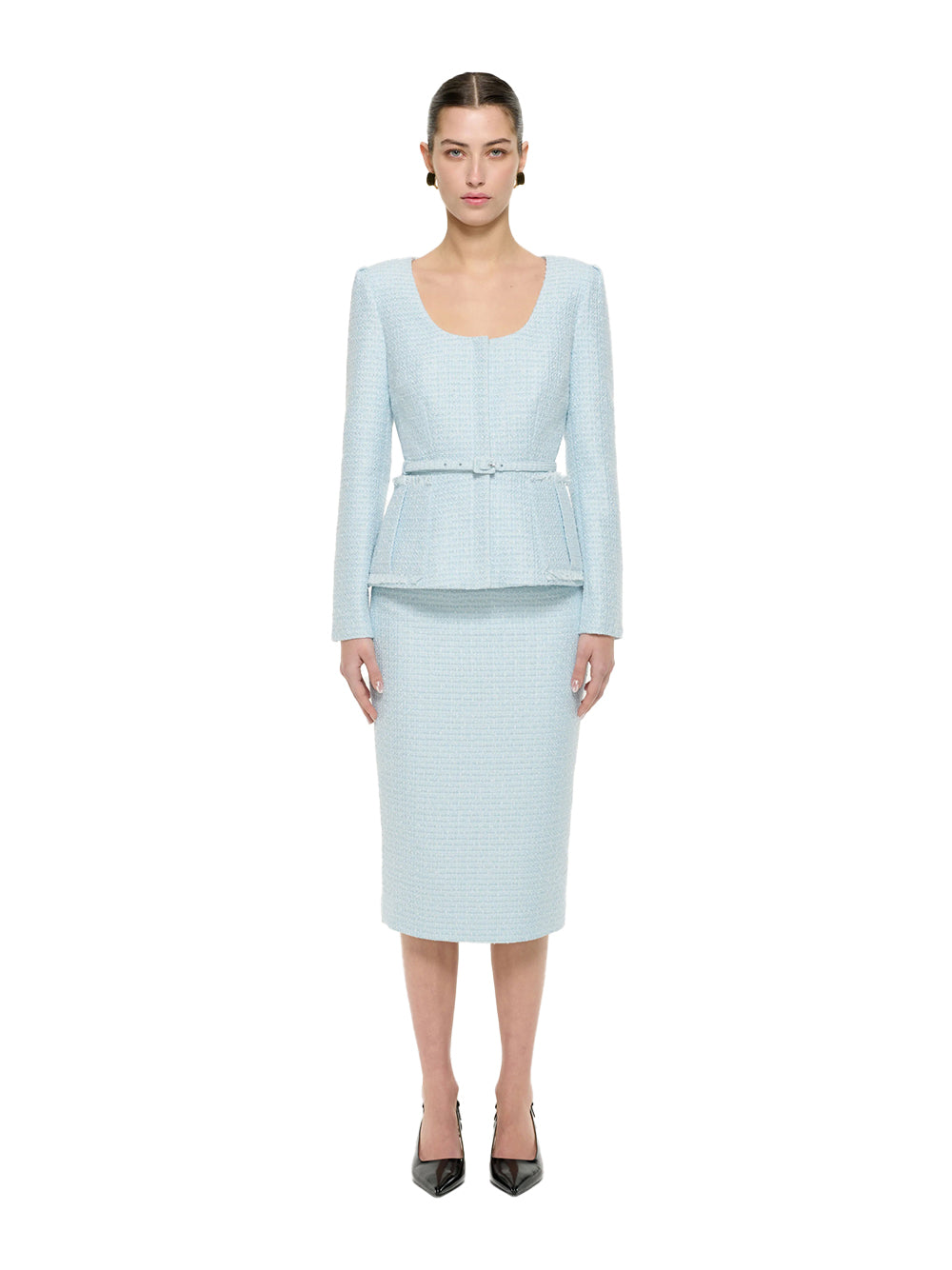 Boucle Midi Skirt Blue