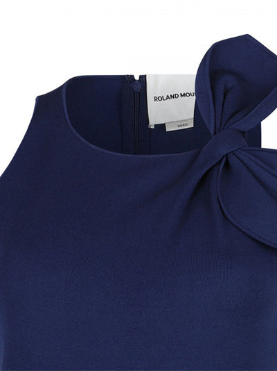 Flat Knit Bow Max Dress (Navy)