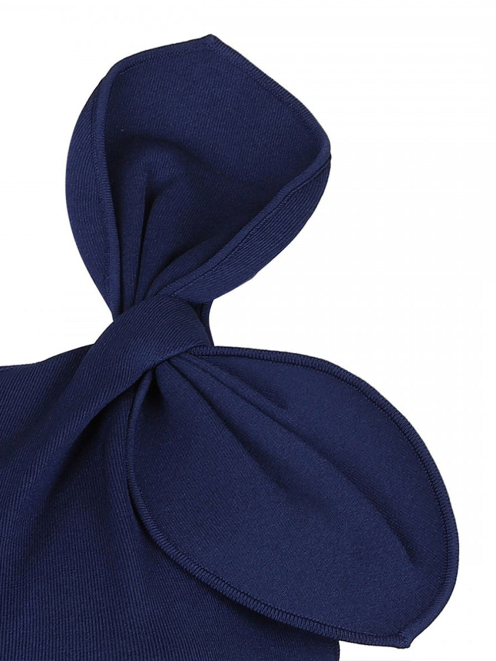 Flat Knit Bow Max Dress (Navy)
