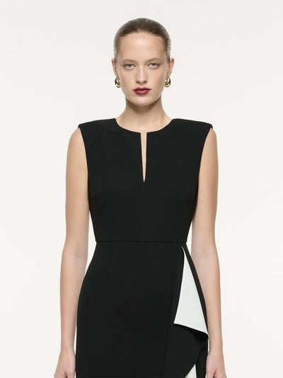 Heavy Cady Ruffle Midi Dress (Monochrome)