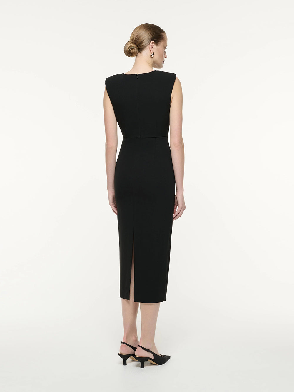 Heavy Cady Ruffle Midi Dress (Monochrome)