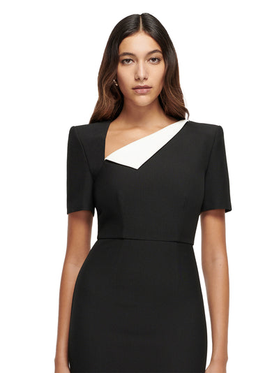 Short Sleeve Crepe Mini Dress (Monochrome)