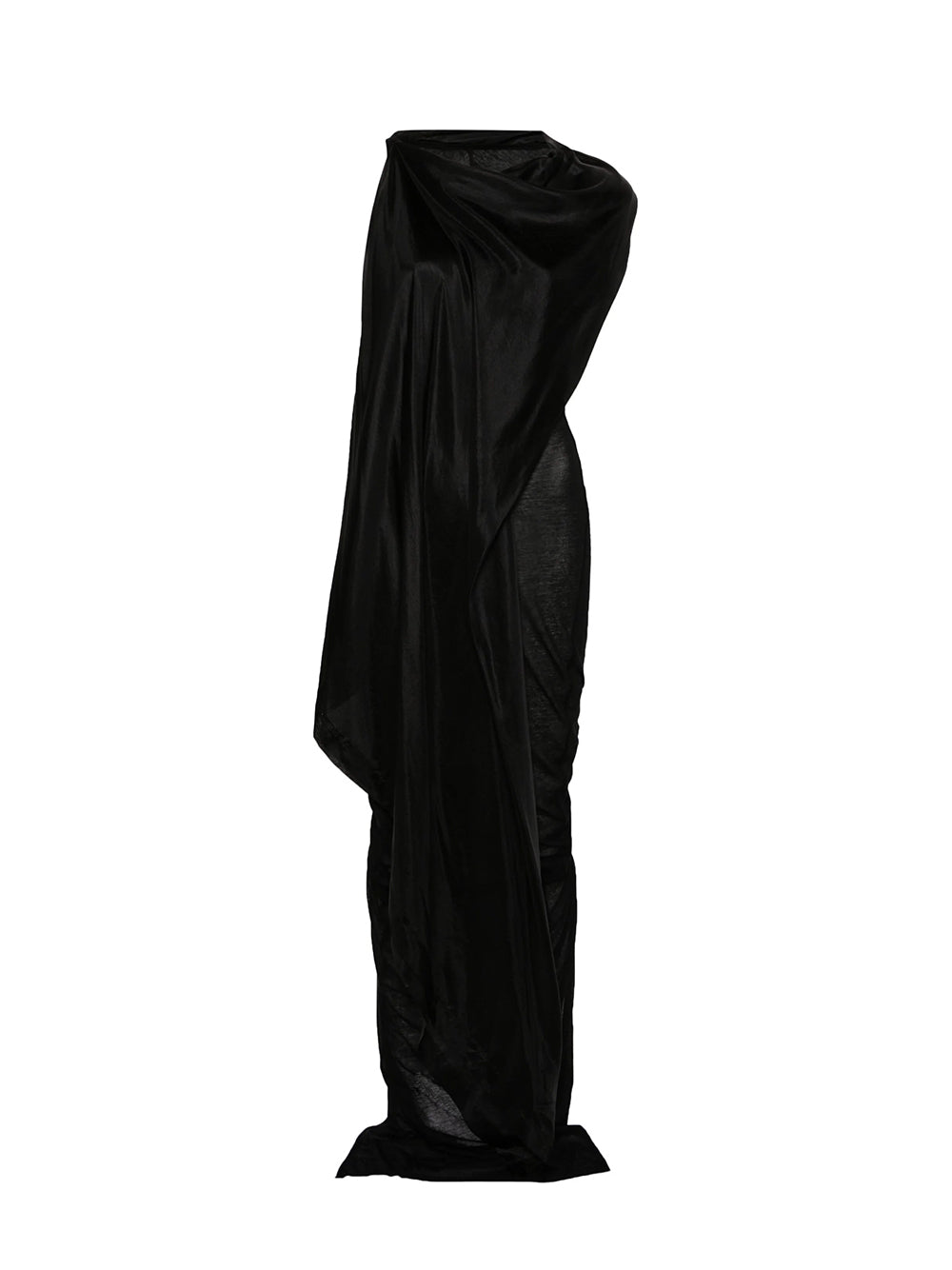 Scarf-detail Cotton Midi Dress (Black)