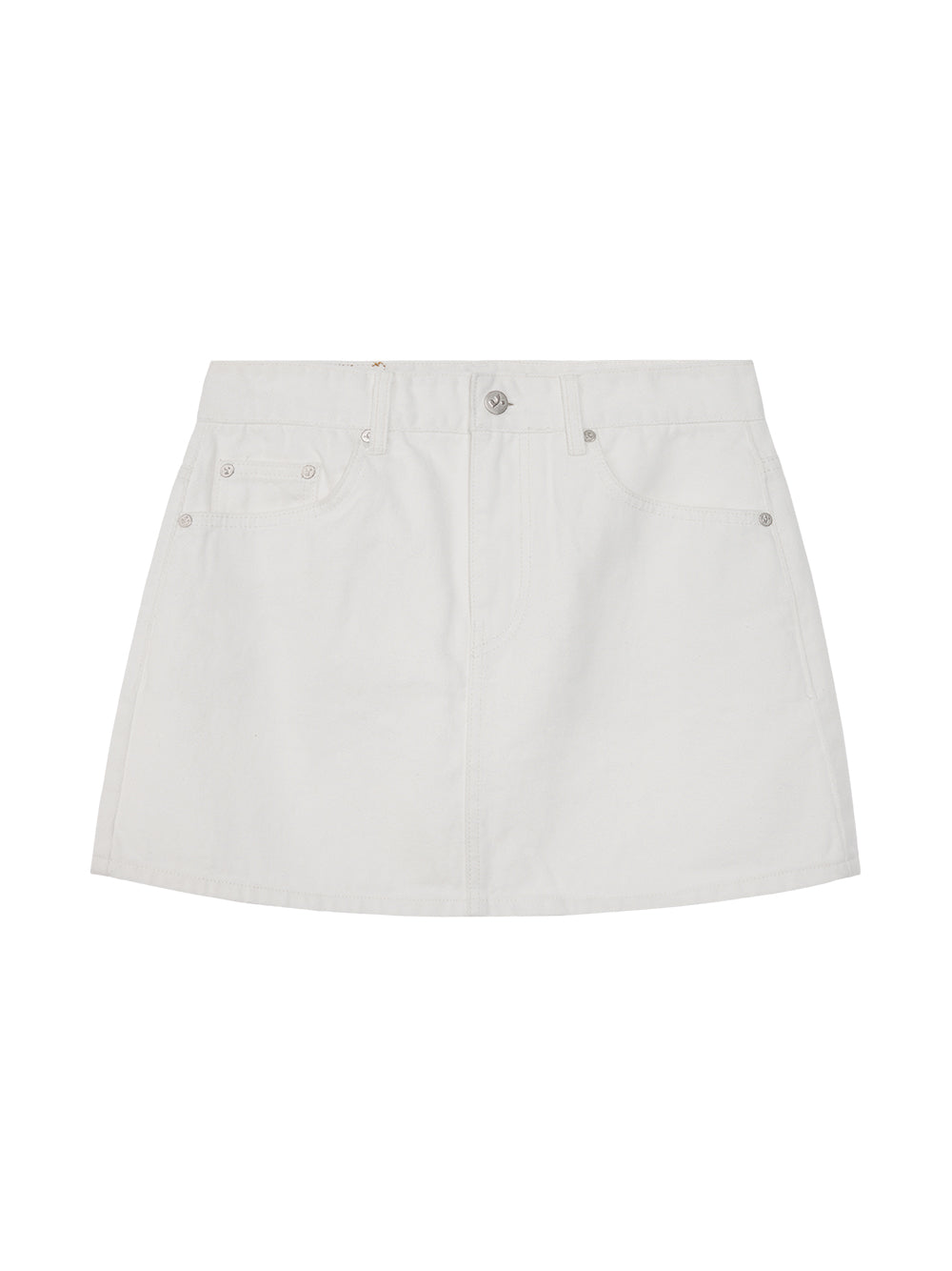 Denim Mini Skirt (White)