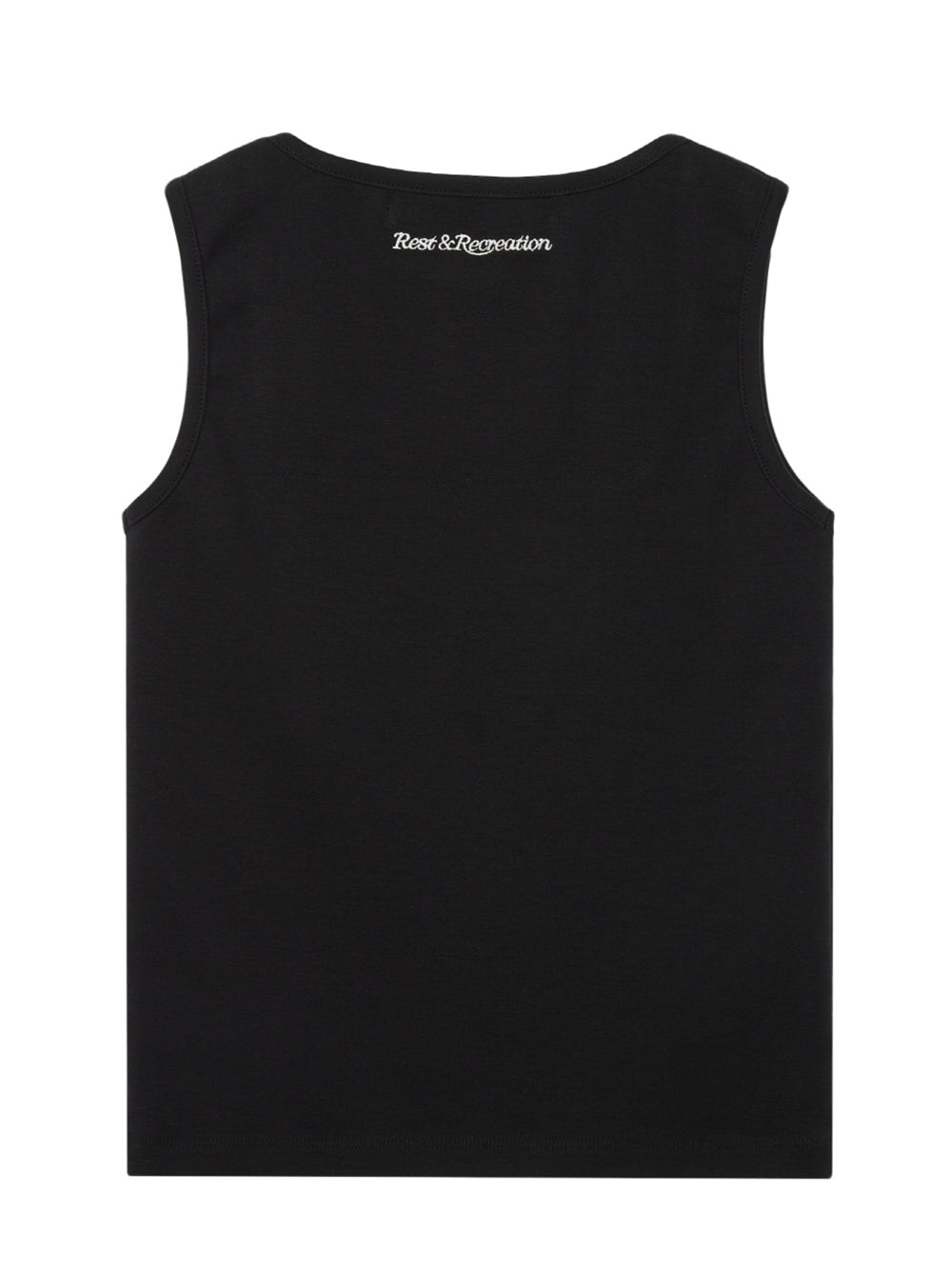 Wide U-neck Tank Top Black