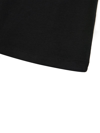 Wide U-neck Tank Top Black