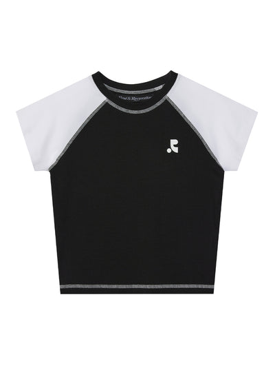 Raglan Crop Top Black