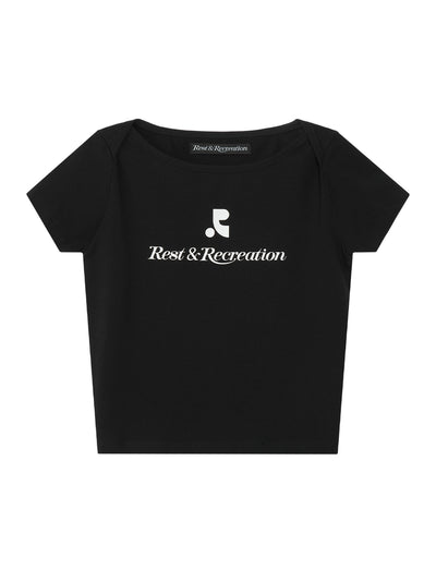 Logo Lip Neck T-shirt Black