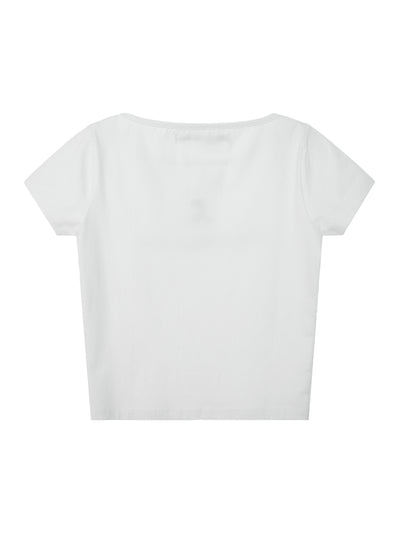 Logo Lip Neck T-shirt White