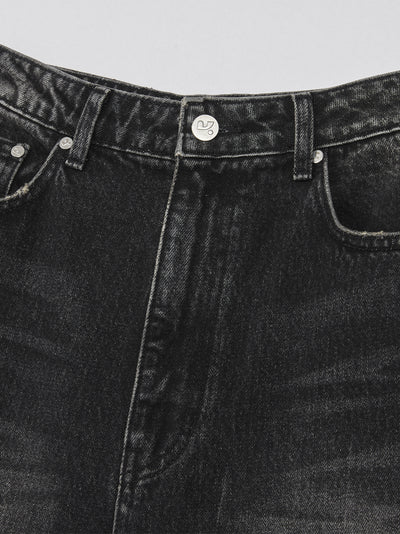 Washed Denim Pants (Black)