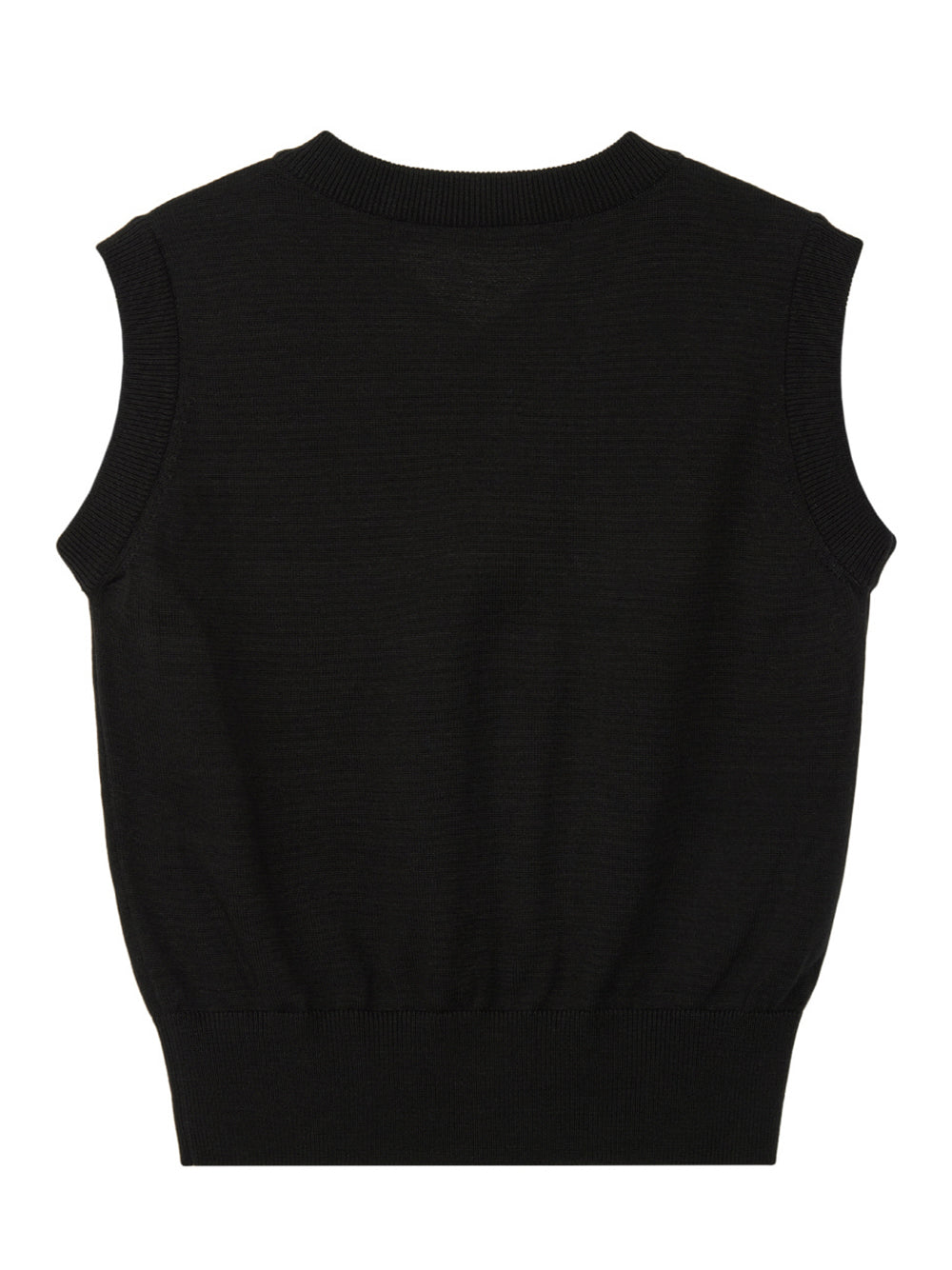 Double Line Knit Vest Black