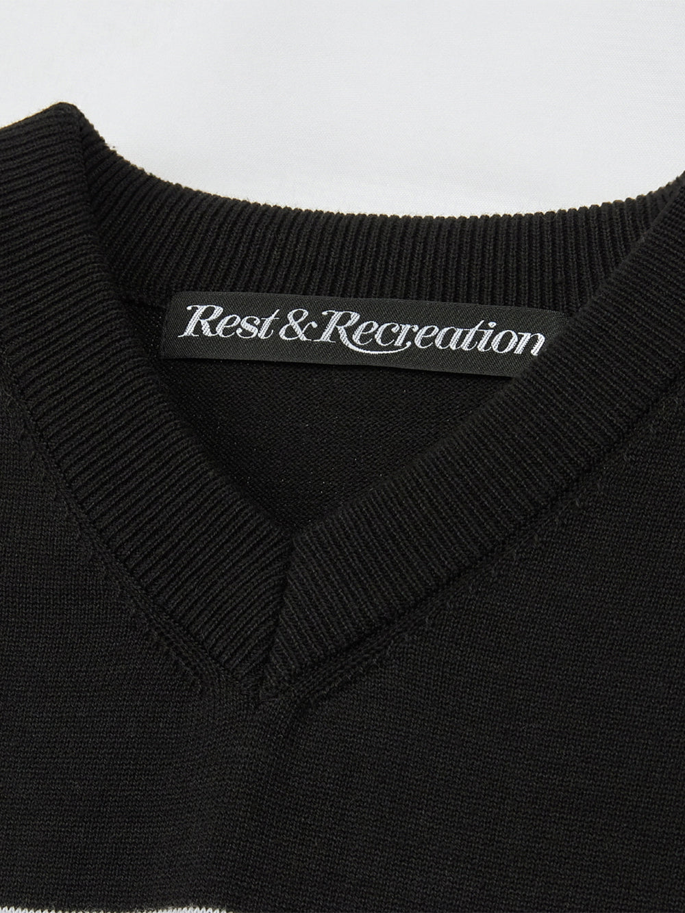 Double Line Knit Vest Black