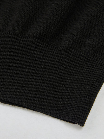 Double Line Knit Vest Black