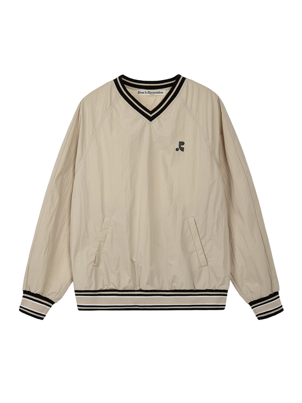 V-Neck Wind Shirt Beige
