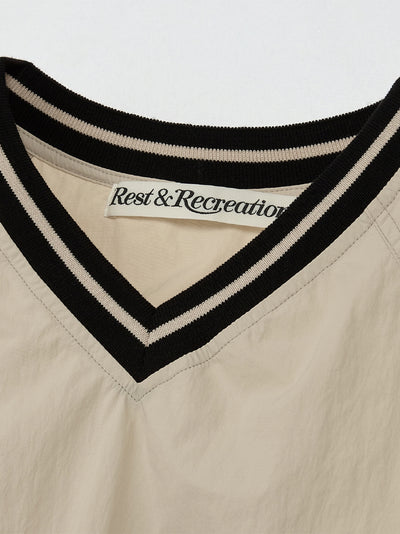 V-Neck Wind Shirt Beige