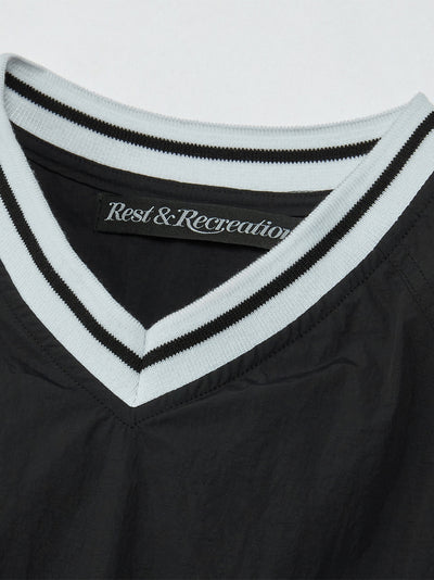 V-Neck Wind Shirt Black