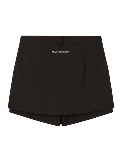 Low Rise Button Skort (Brown)