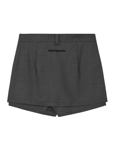 Low Rise Button Skort (Grey)