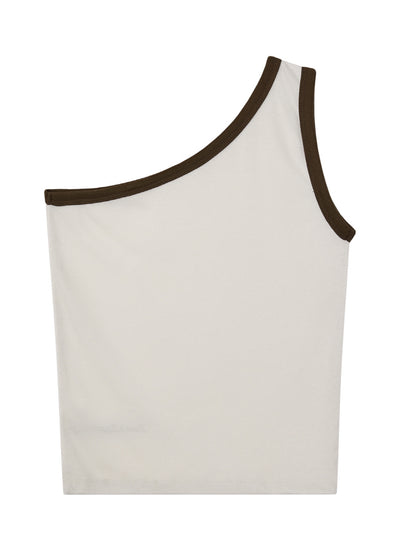 One Shoulder Sleeveless (Cream)