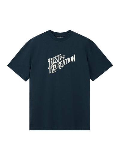 Oversized Wave Logo T-Shirt (Navy)