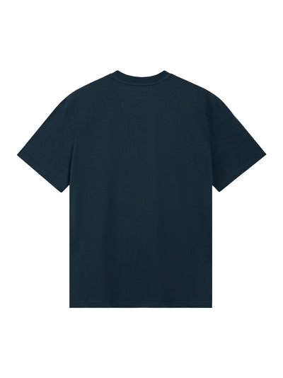 Oversized Wave Logo T-Shirt (Navy)