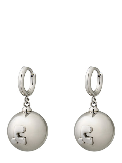 Logo Ball Ring Earring (Silver)