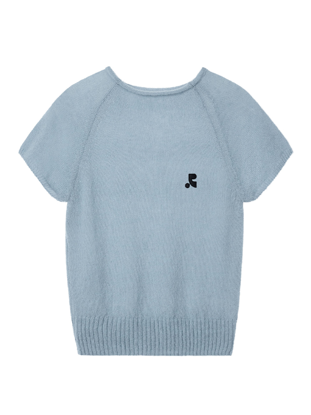 Raglan Half Sleeve Knit Top Sky Blue
