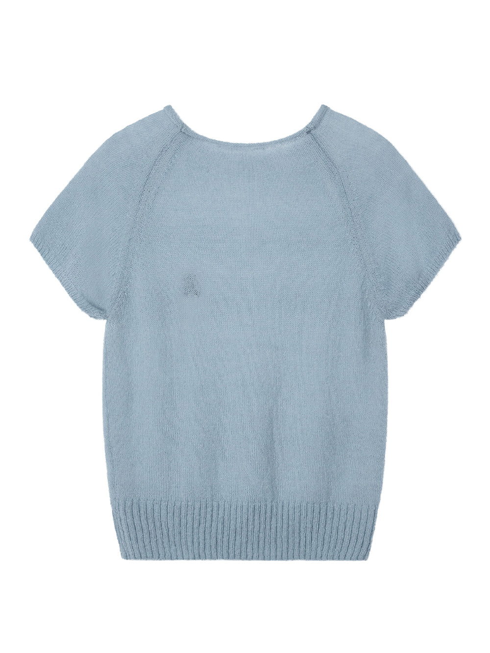 Raglan Half Sleeve Knit Top Sky Blue