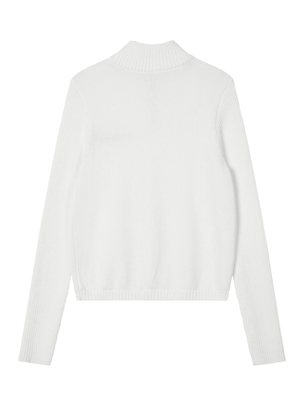 Slim Fit Half Zip-Up Knit Ivory