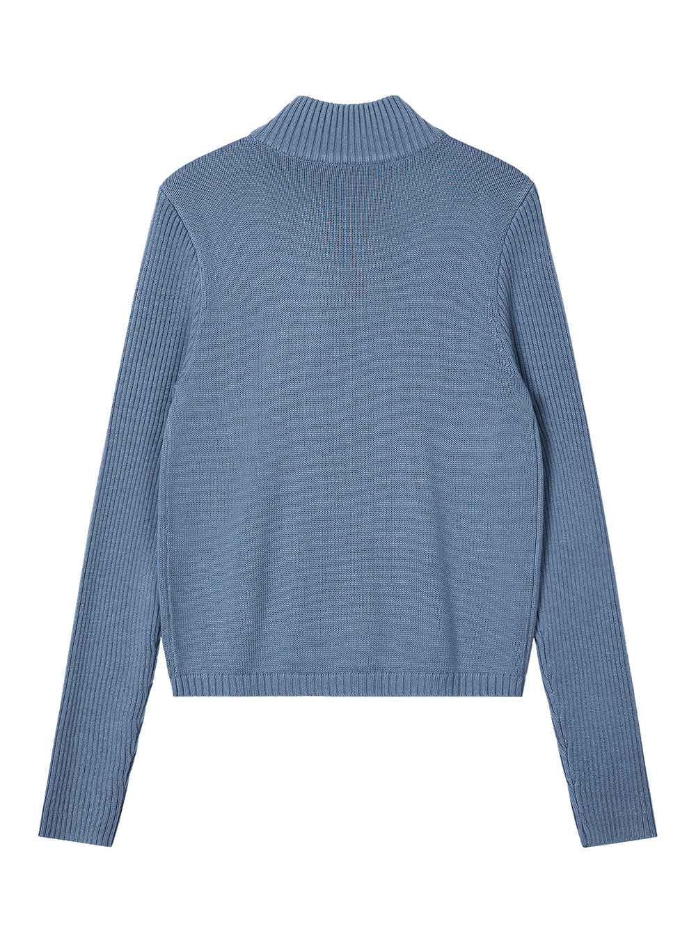 Slim Fit Half Zip-Up Knit (Light Blue)