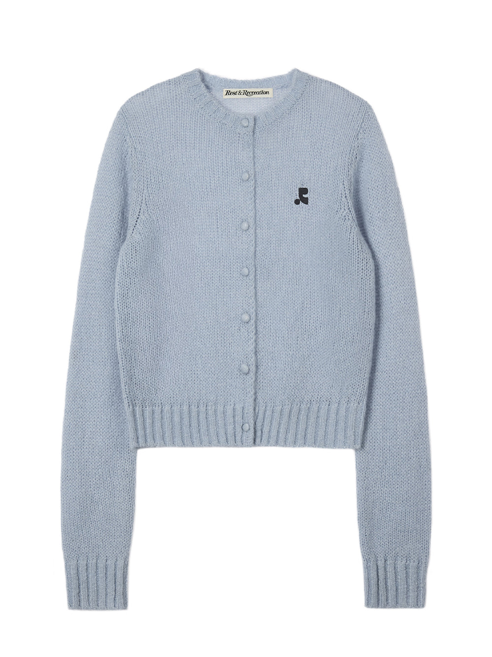 Button Hole Knit Cardigan Sky Blue