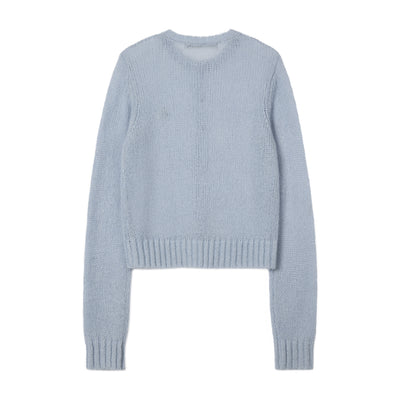 Button Hole Knit Cardigan Sky Blue