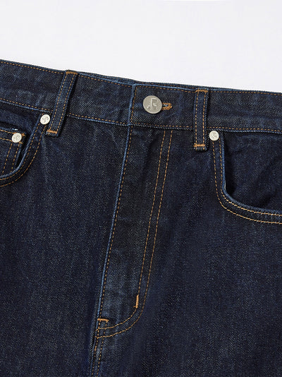 Roll-Up Wide Jeans Blue