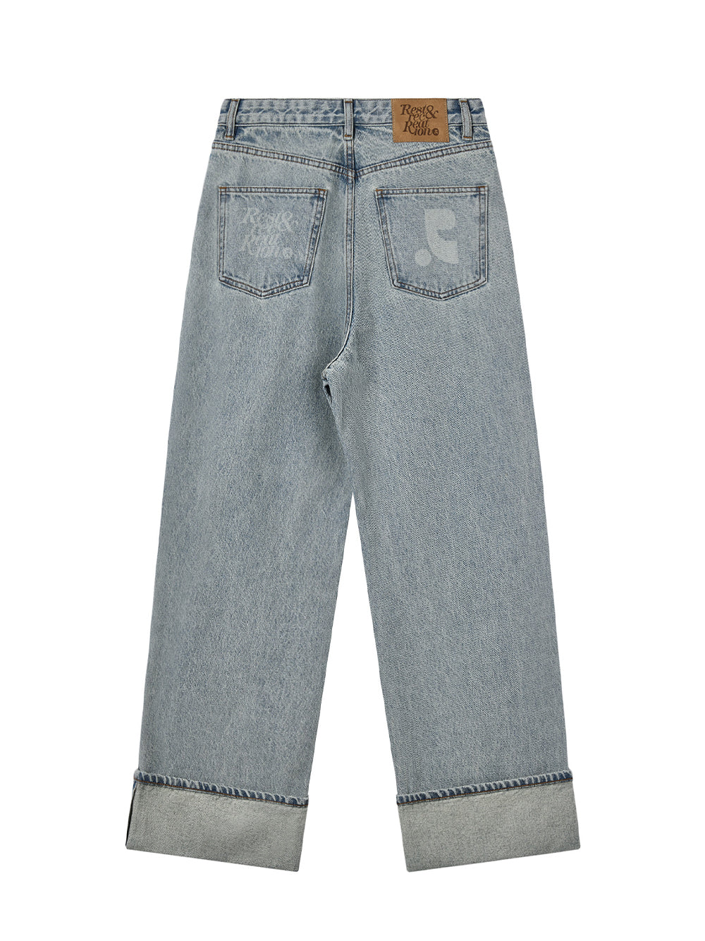 Roll-Up Wide Jeans Light Blue