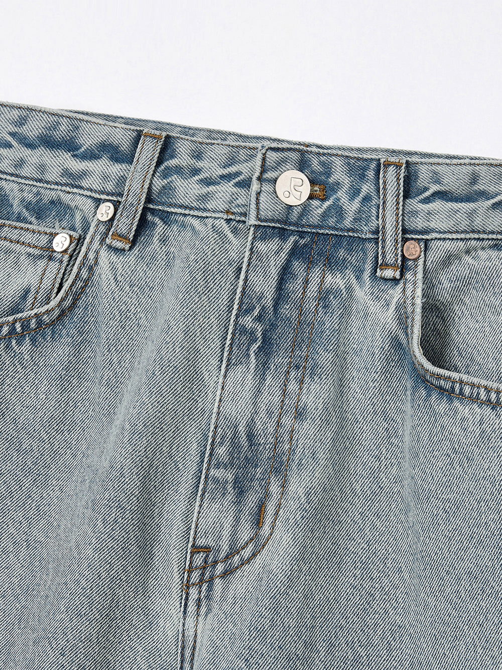 Roll-Up Wide Jeans Light Blue