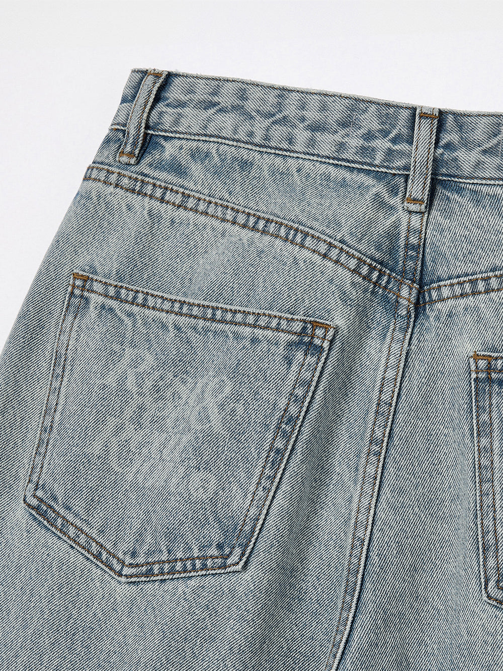 Roll-Up Wide Jeans Light Blue