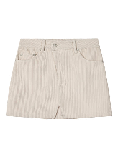 Coduroy Unbalance Skirt Pink