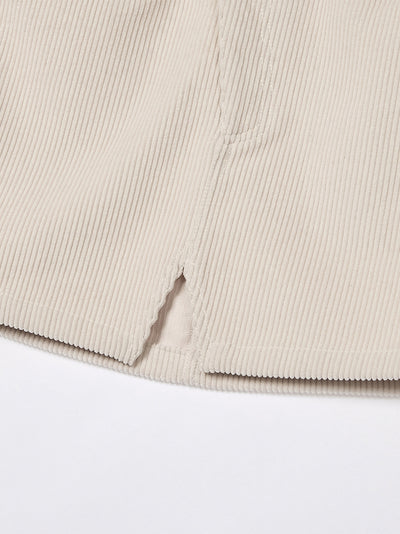 Coduroy Unbalance Skirt Pink