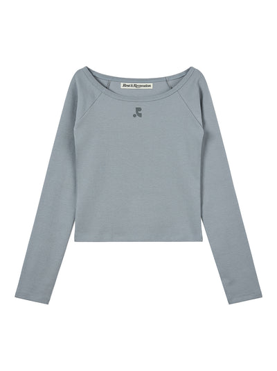 U-Neck Raglan Top Blue