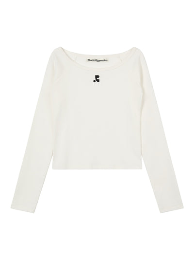U-Neck Raglan Top Ivory