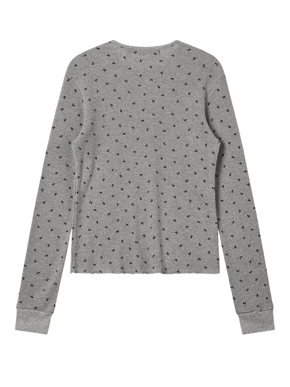 Logo Pattern Waffle Top Grey