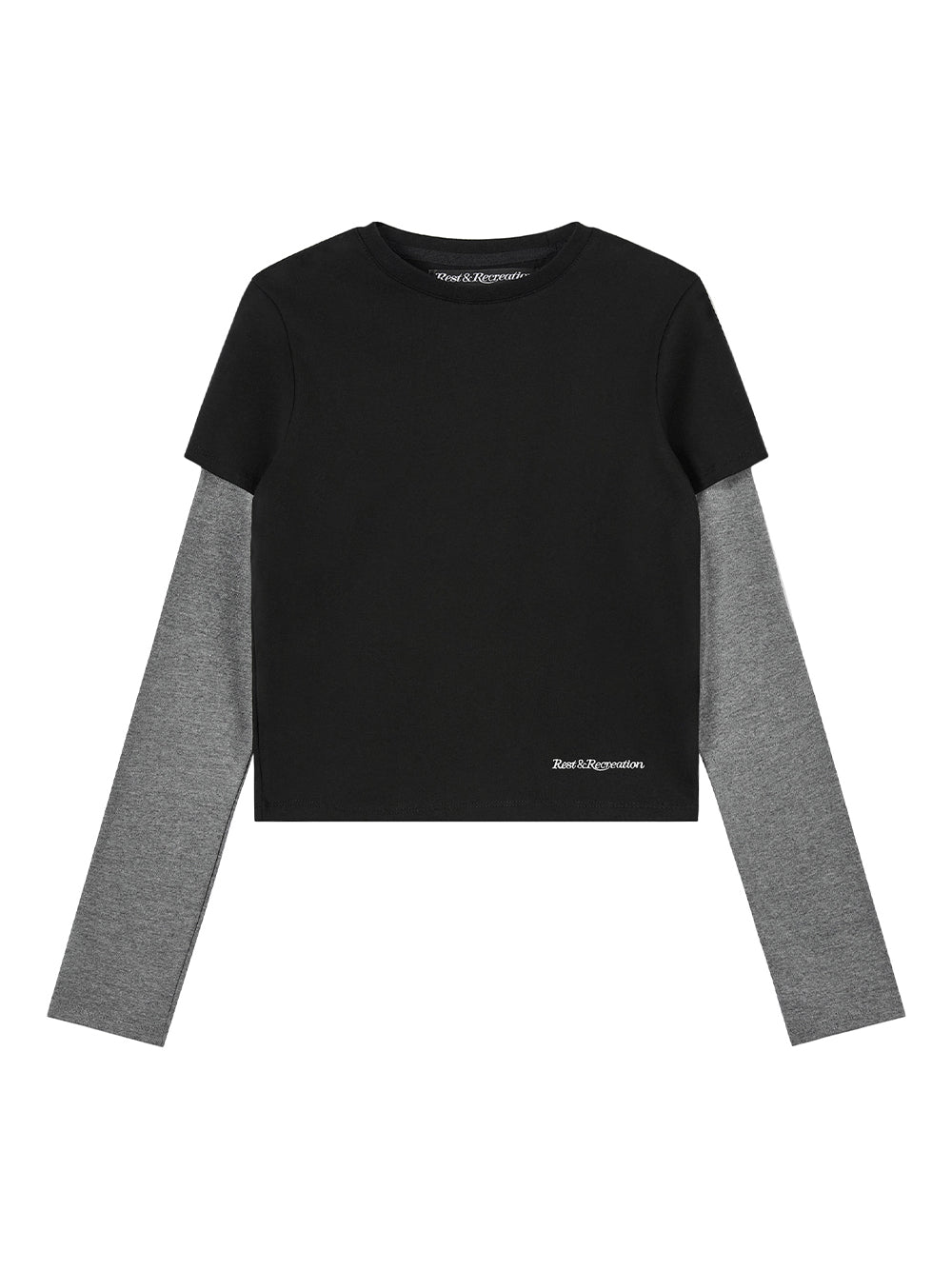 Layered Sleeve Top Black