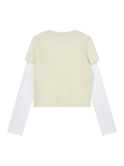 Layered Sleeve Top Cream