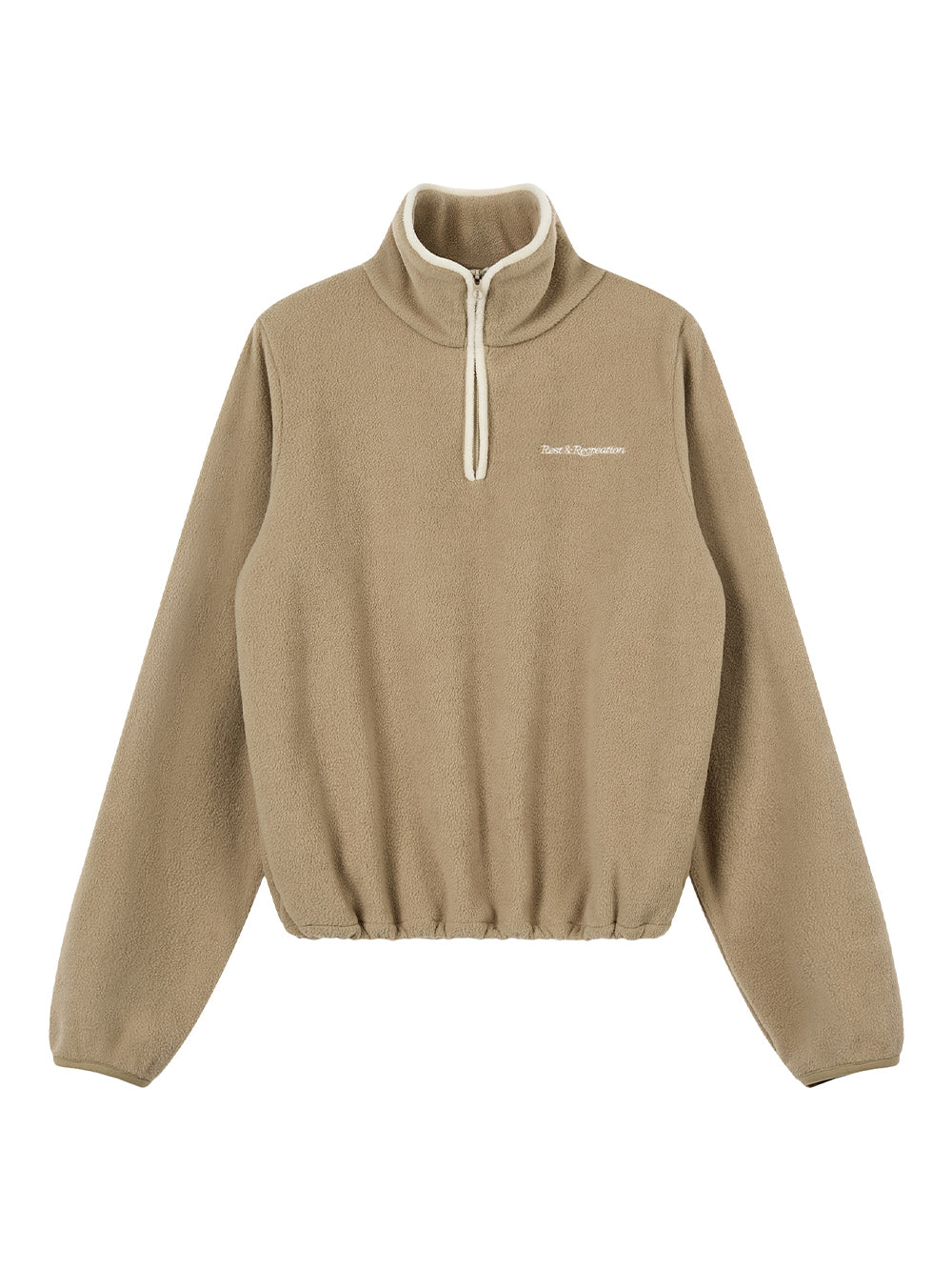 Fleece Half Zip-Up Beige