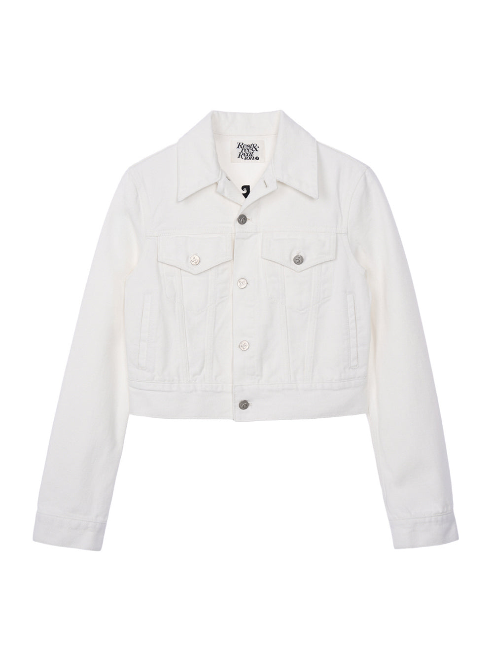 RR Crop Denim Jacket (White)