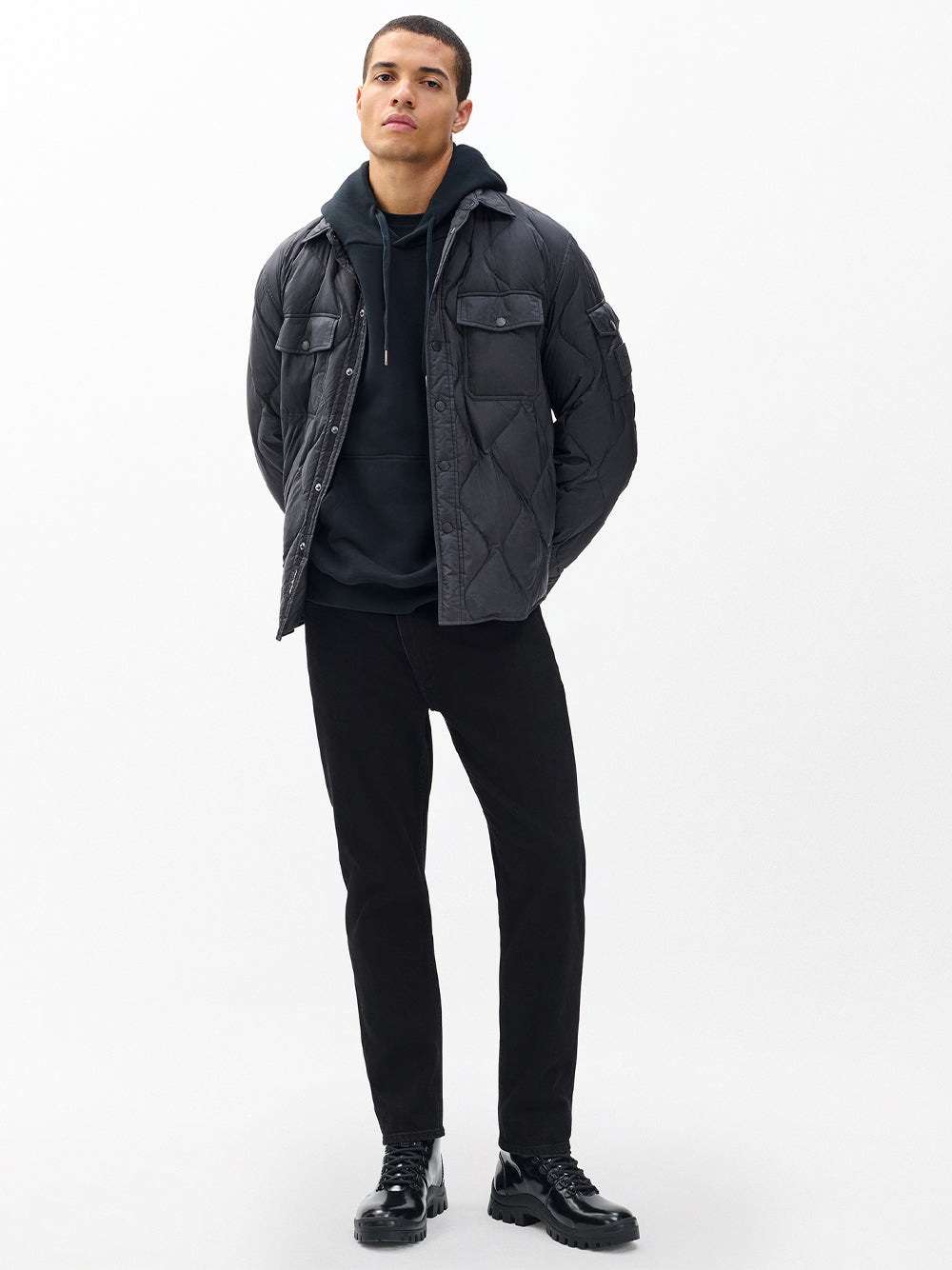 Padded Dane Shirt Jacket (Black)