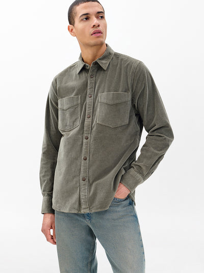 Corduroy CPO Shirt (Dark Green)