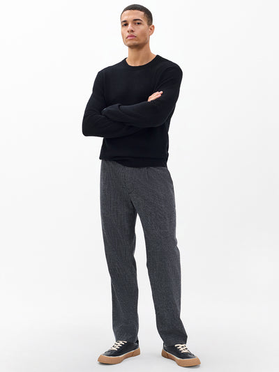 Evan Pleated Trouser (Black Gray)