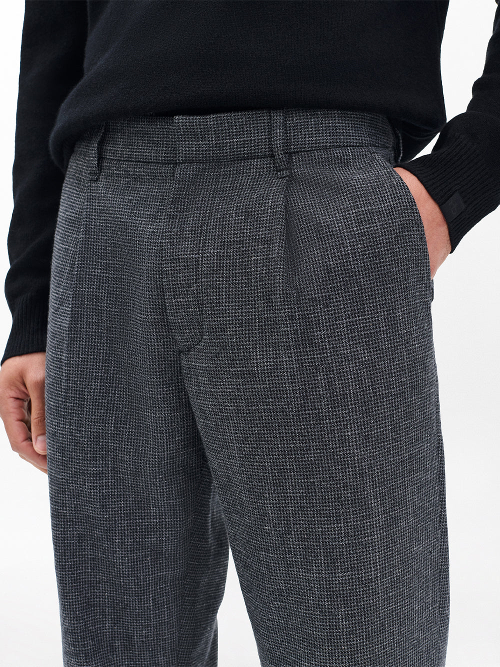 Evan Pleated Trouser (Black Gray)